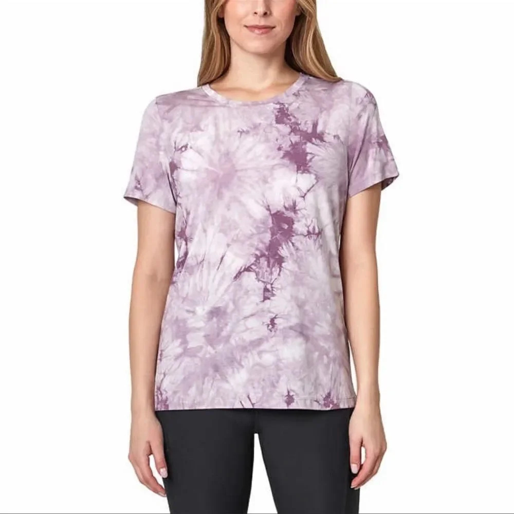 Mondetta Ladies' Tie Dye Tee Purple Large